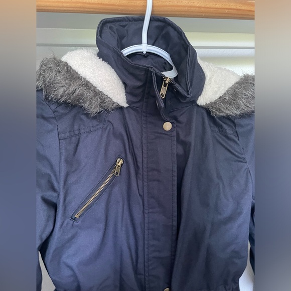GLAMSIA Navy Blue Parka Jacket / Coat | size medium - Picture 5 of 6